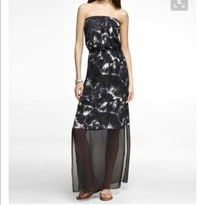 Rare Strapless Black and white Maxi Dress